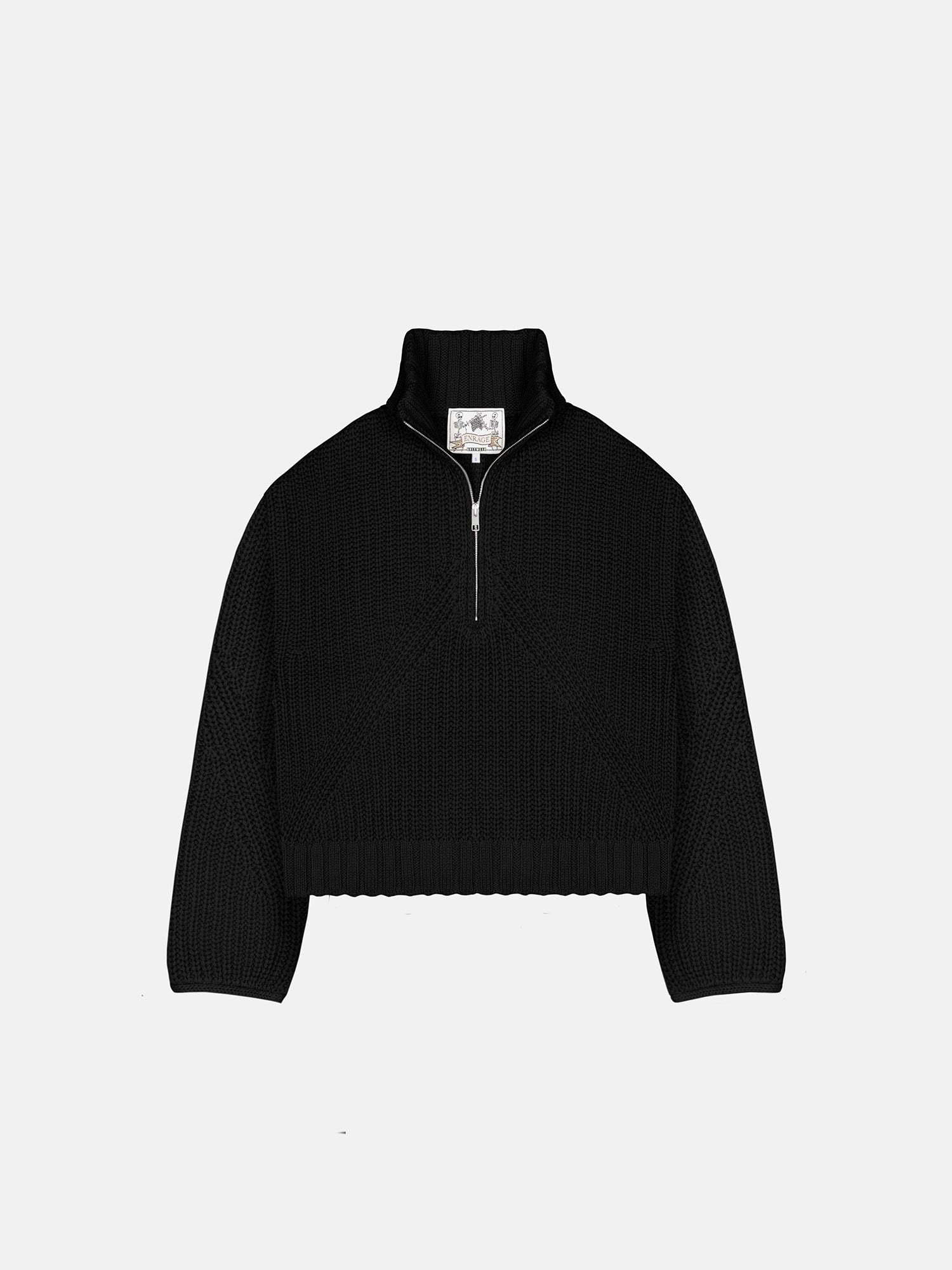 QUARTER ZIP - BLACK-Fineriform