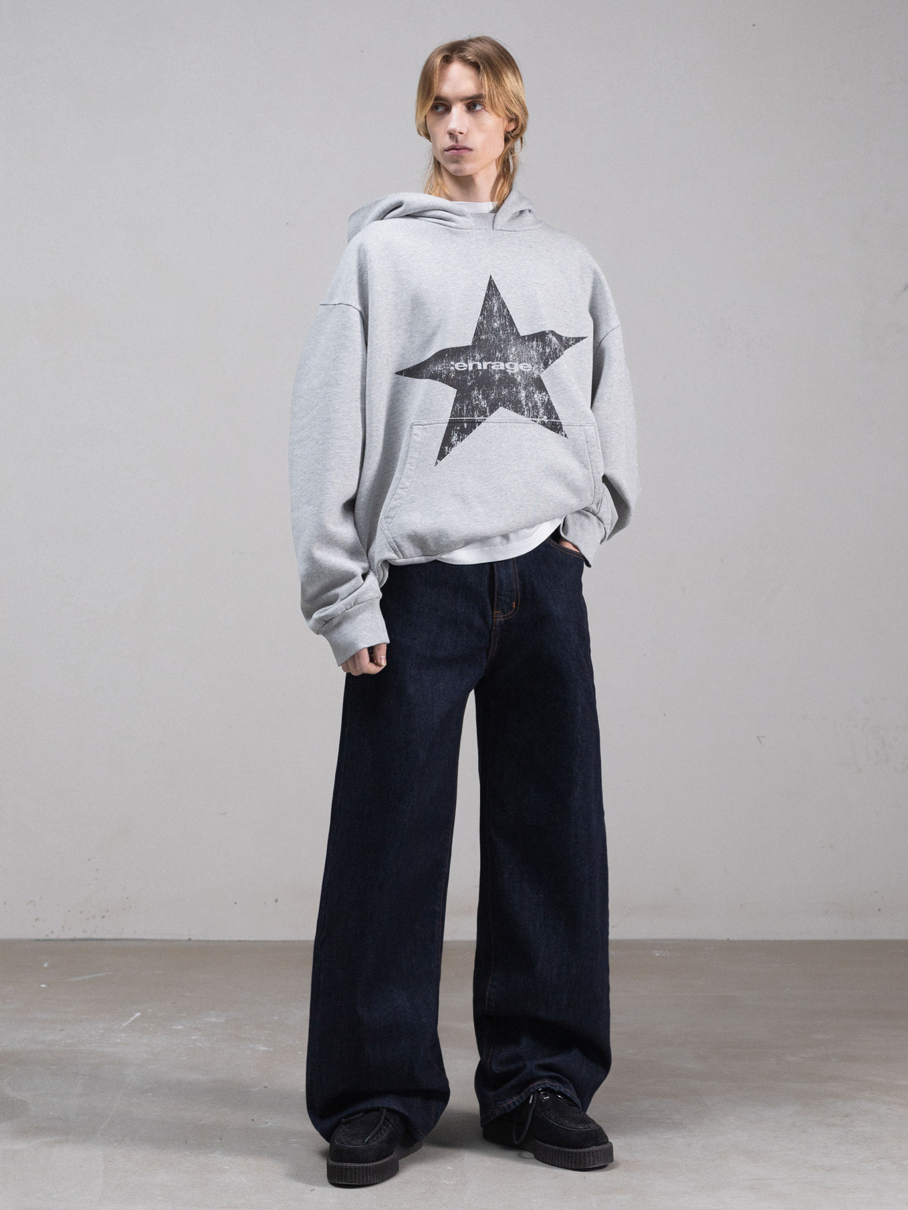 STAR HOODIE - GRAY-Fineriform