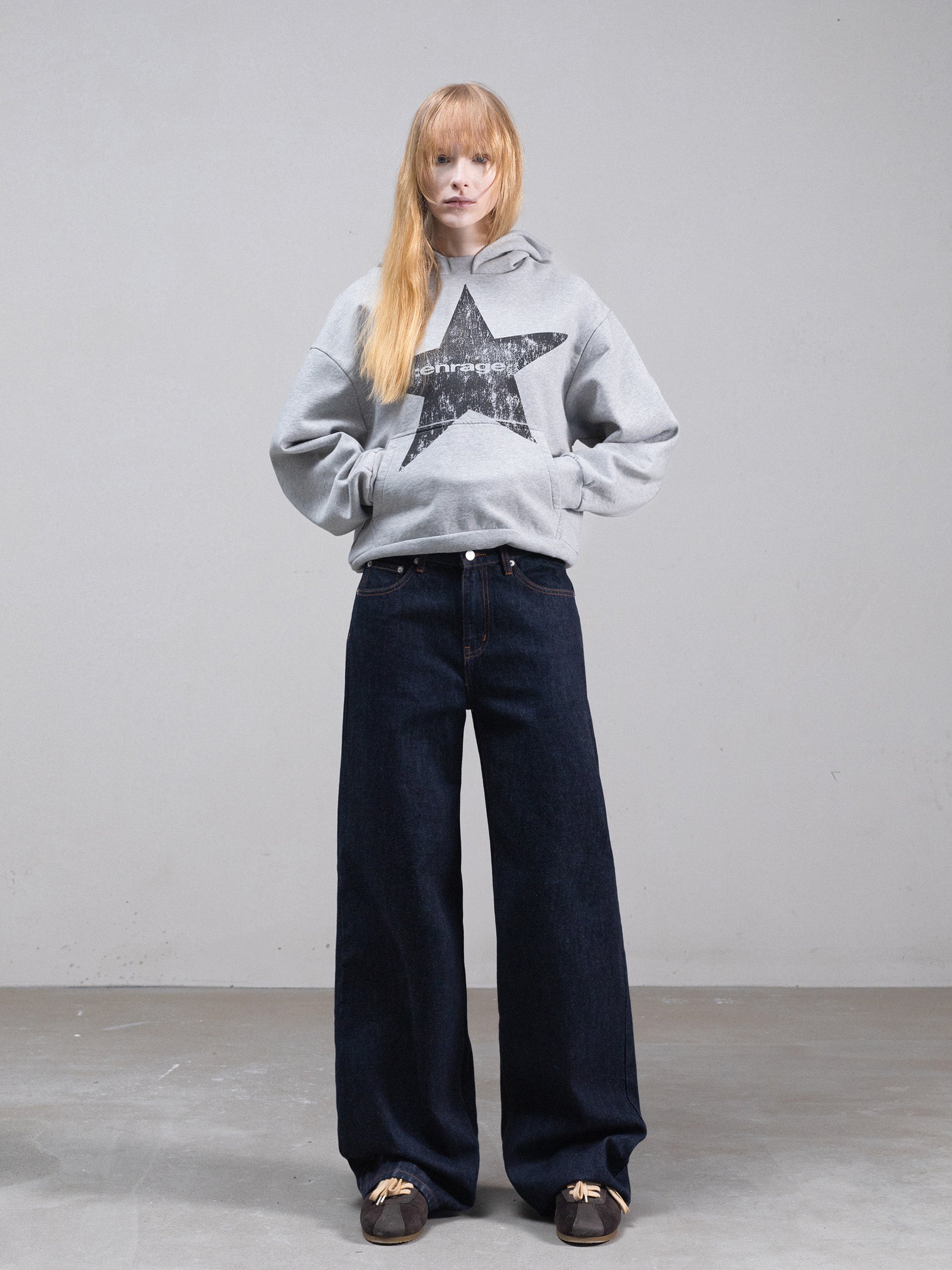 STAR HOODIE - GRAY-Fineriform