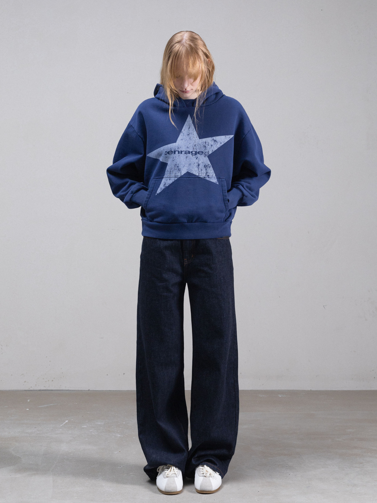STAR HOODIE - VINTAGE NAVY-Fineriform