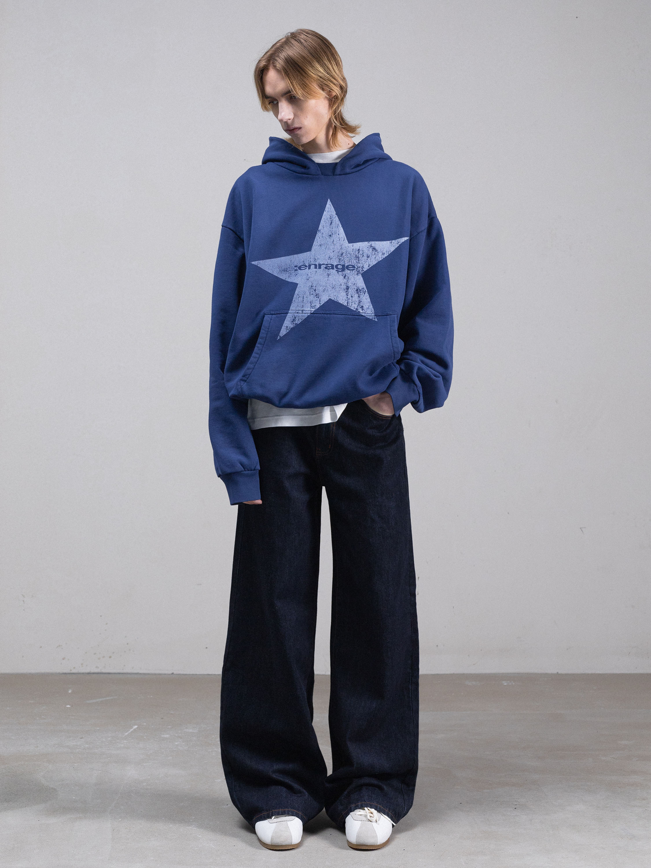 STAR HOODIE - VINTAGE NAVY-Fineriform