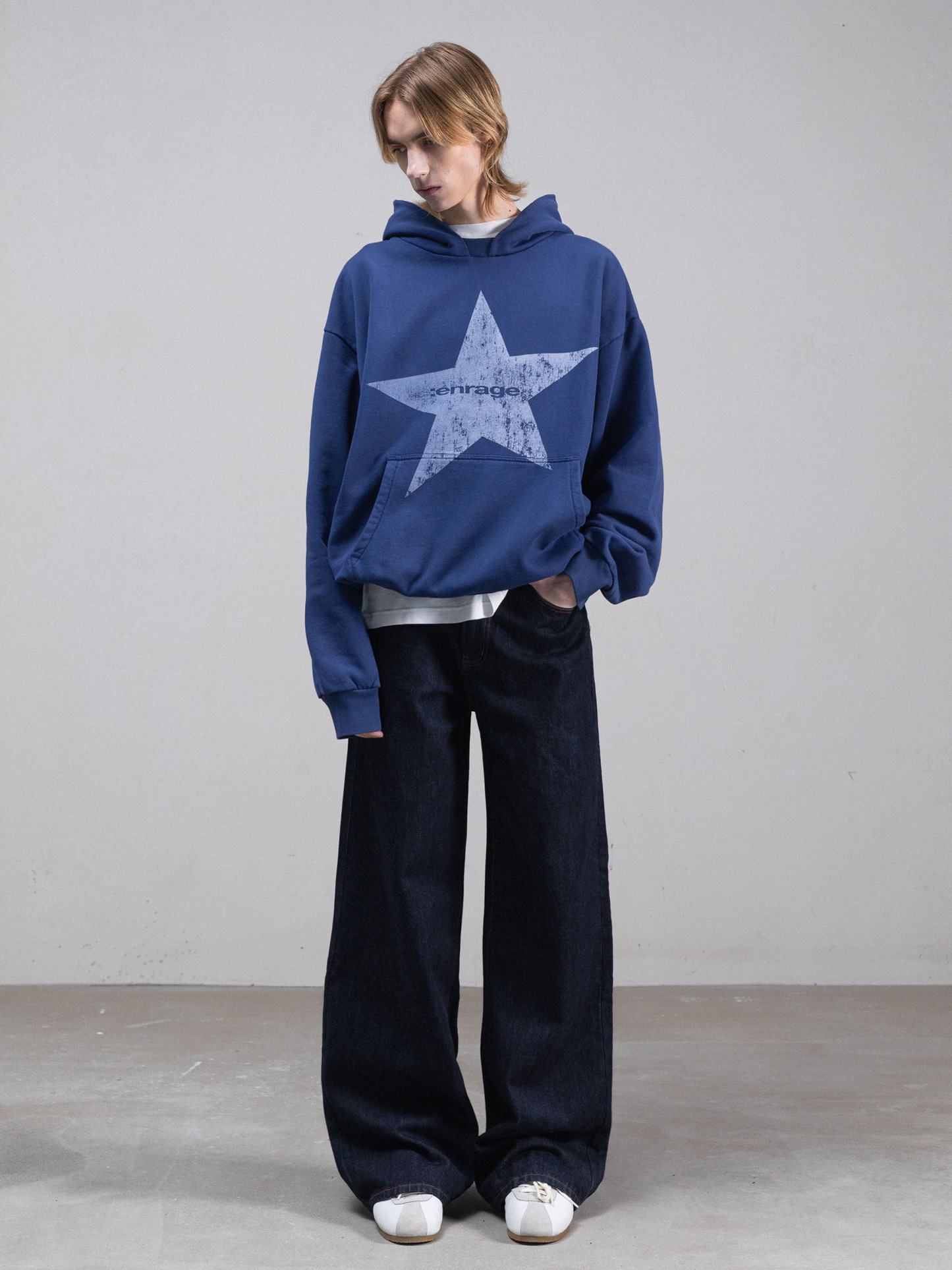 STAR HOODIE - VINTAGE NAVY-Fineriform