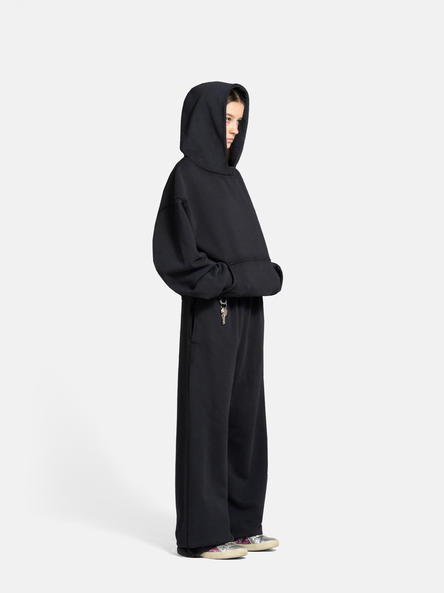 THE BLANC SWEATPANTS - VINTAGE BLACK-Fineriform