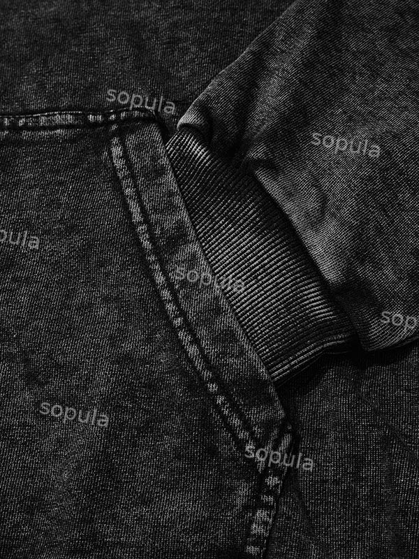 Sopula Vintage Warzone Peace Club Graphic Washed Zip-Up Hoodie-Fineriform