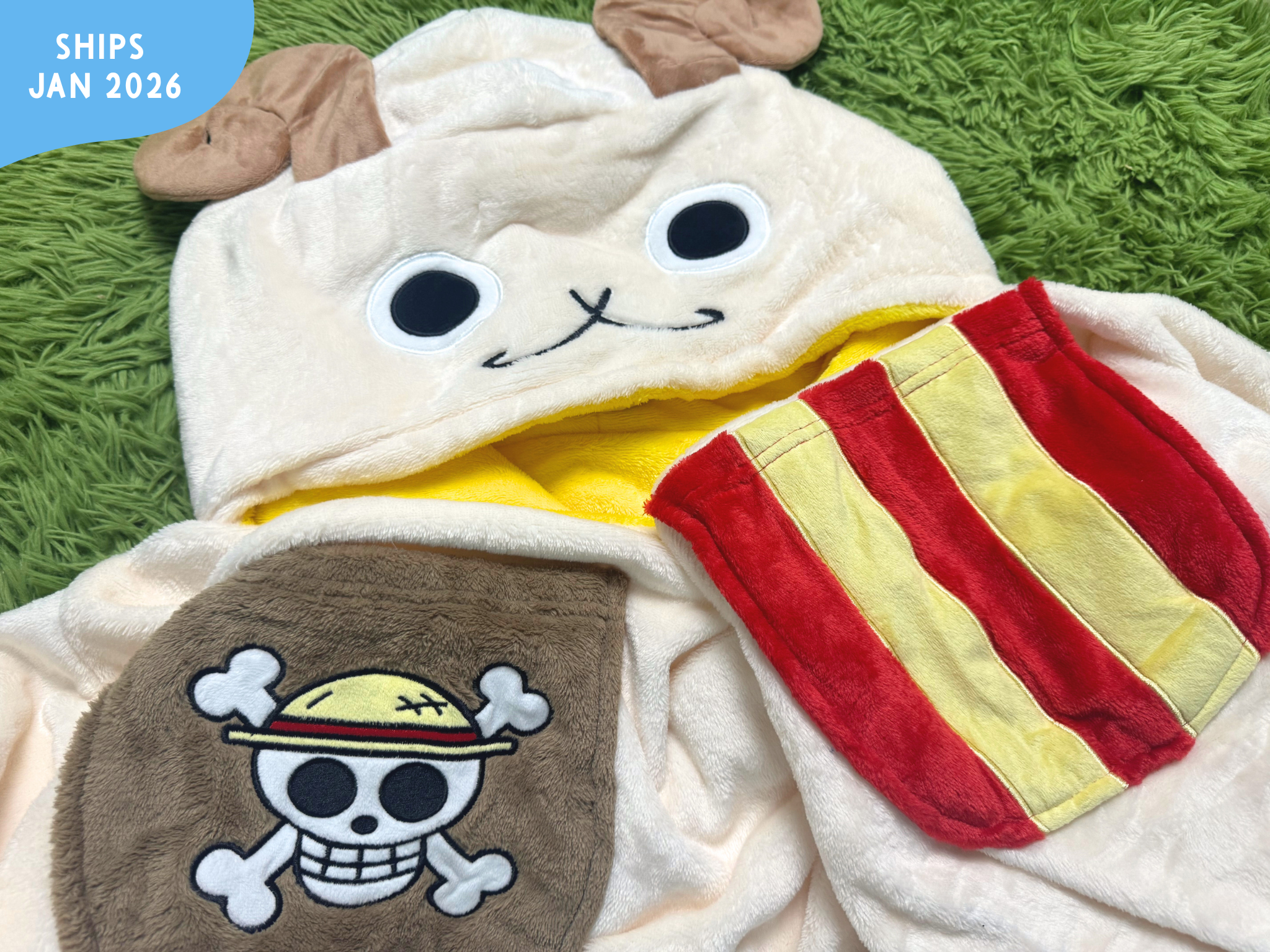 Pirate Ship Reversible Blanket Hoodie