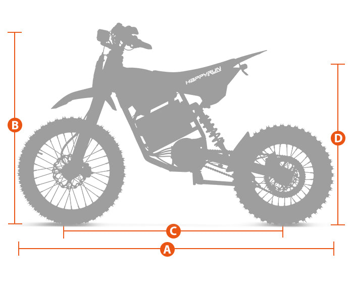 HappyRun G300 Pro electric dirt bike geometry