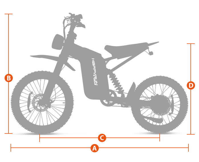 HappyRun G18 Pro electric dirt bike geometry