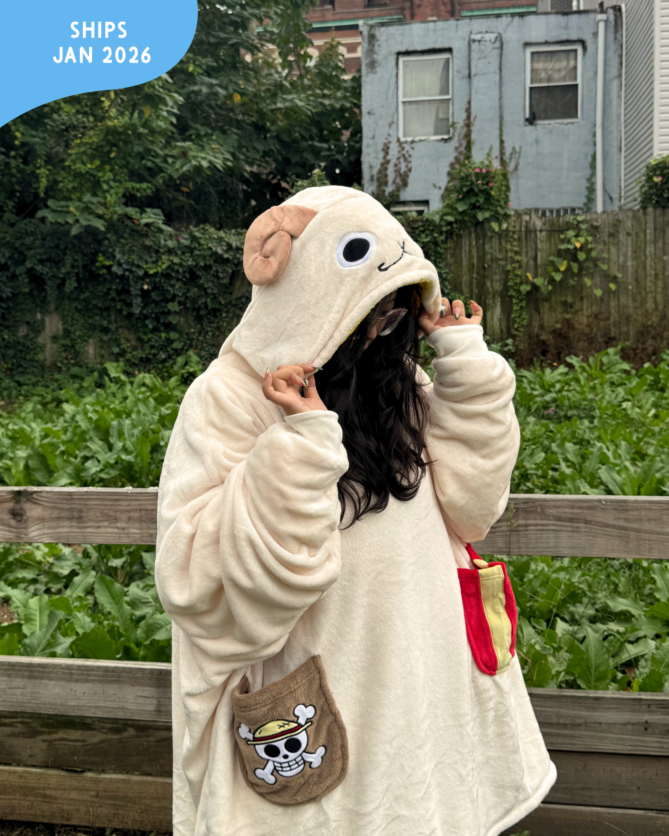 Pirate Ship Reversible Blanket Hoodie