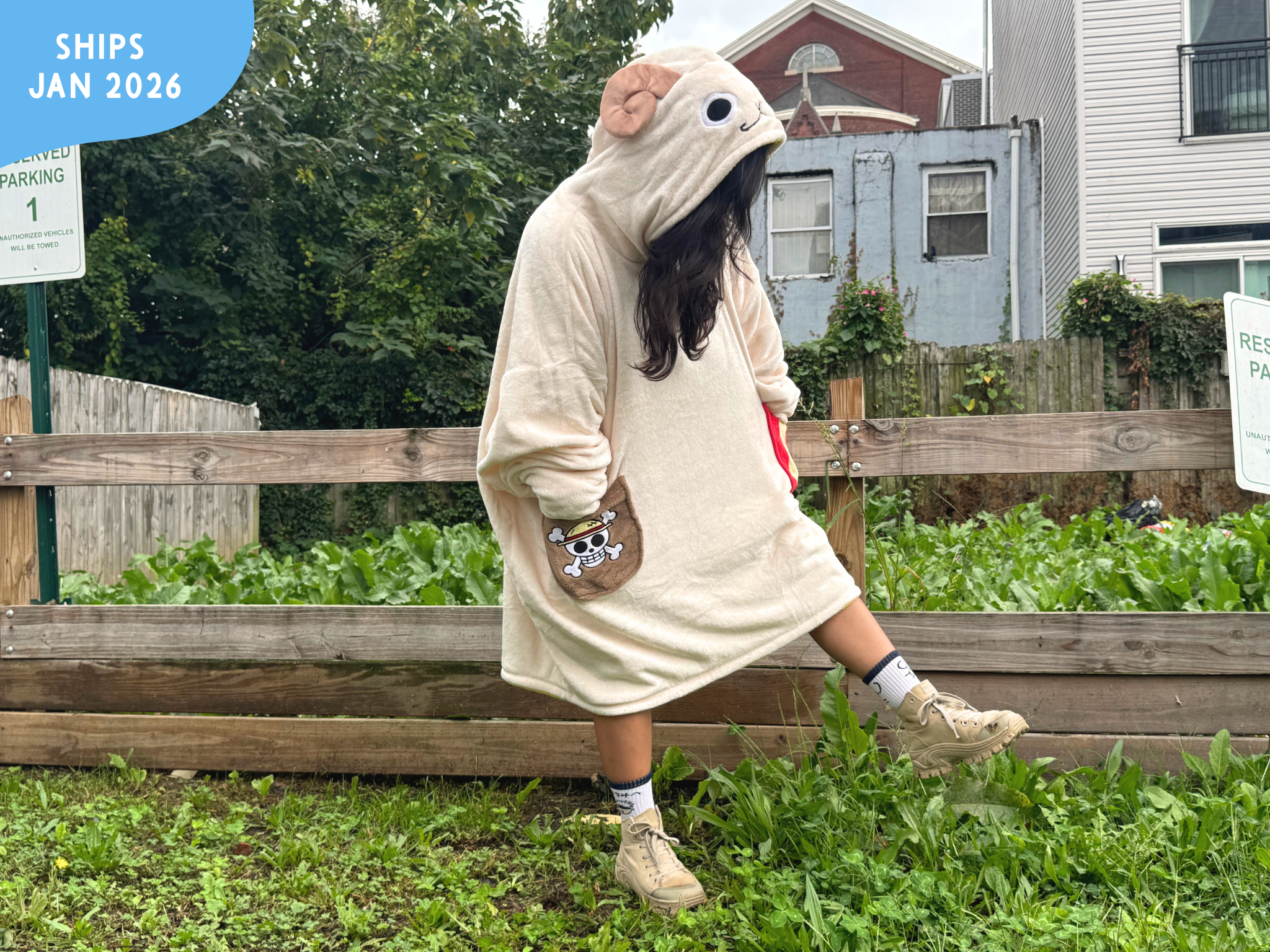 Pirate Ship Reversible Blanket Hoodie