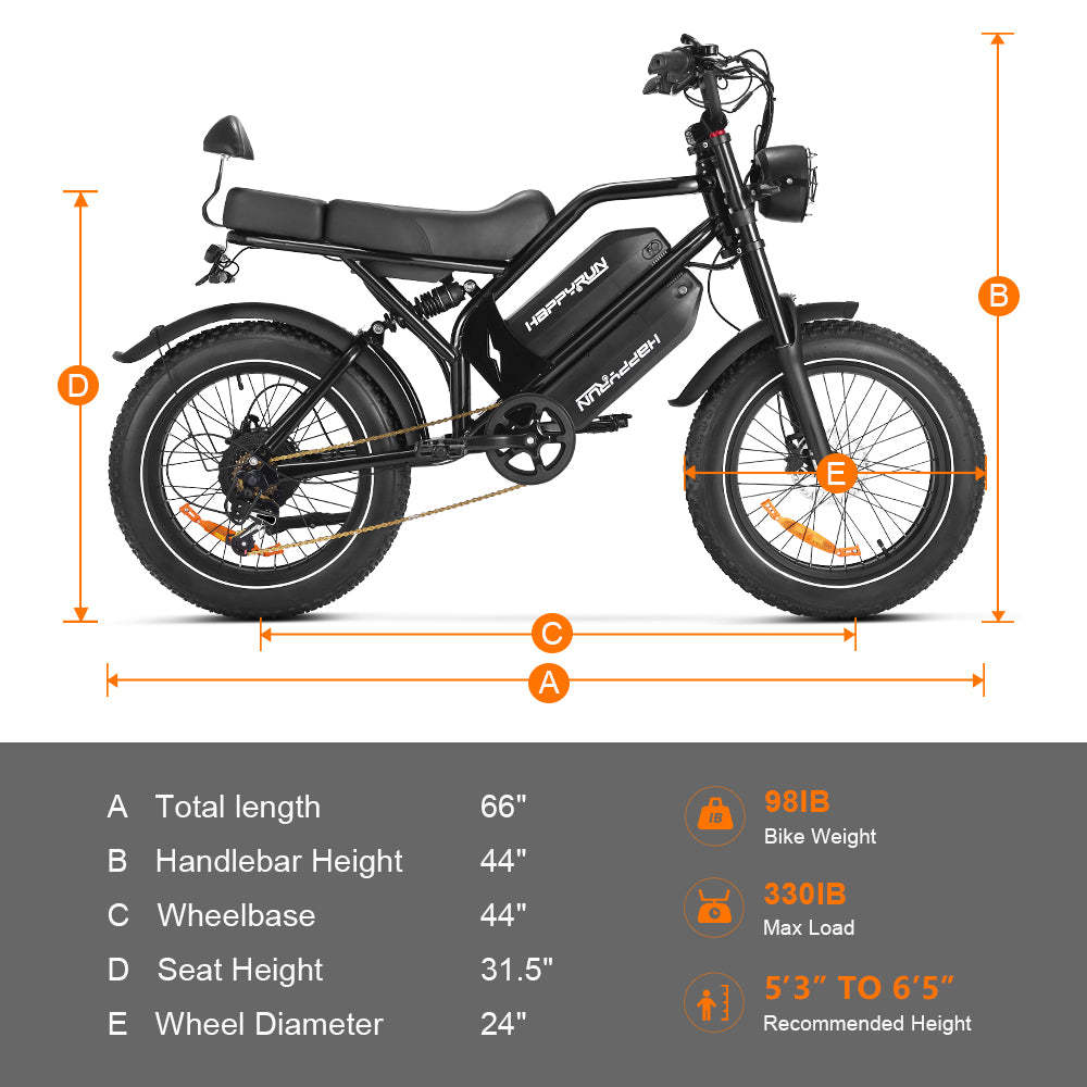 HappyRun G70 2000W Dual Battery Fast Electric Cargo Bike for Sale