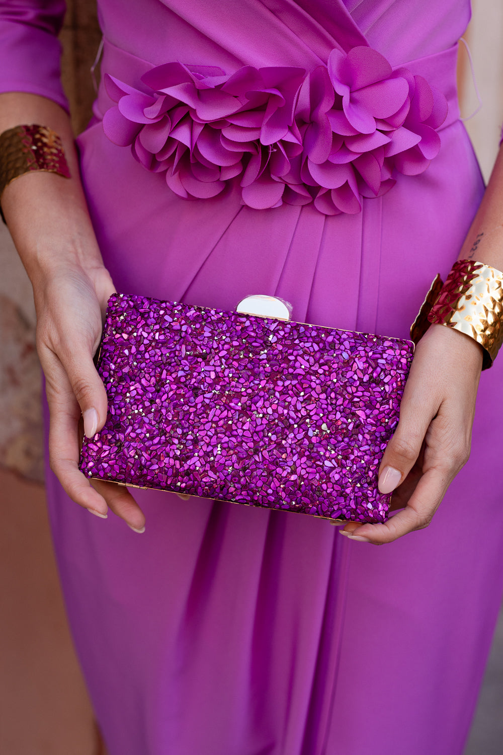 Petunia orchid midi dress