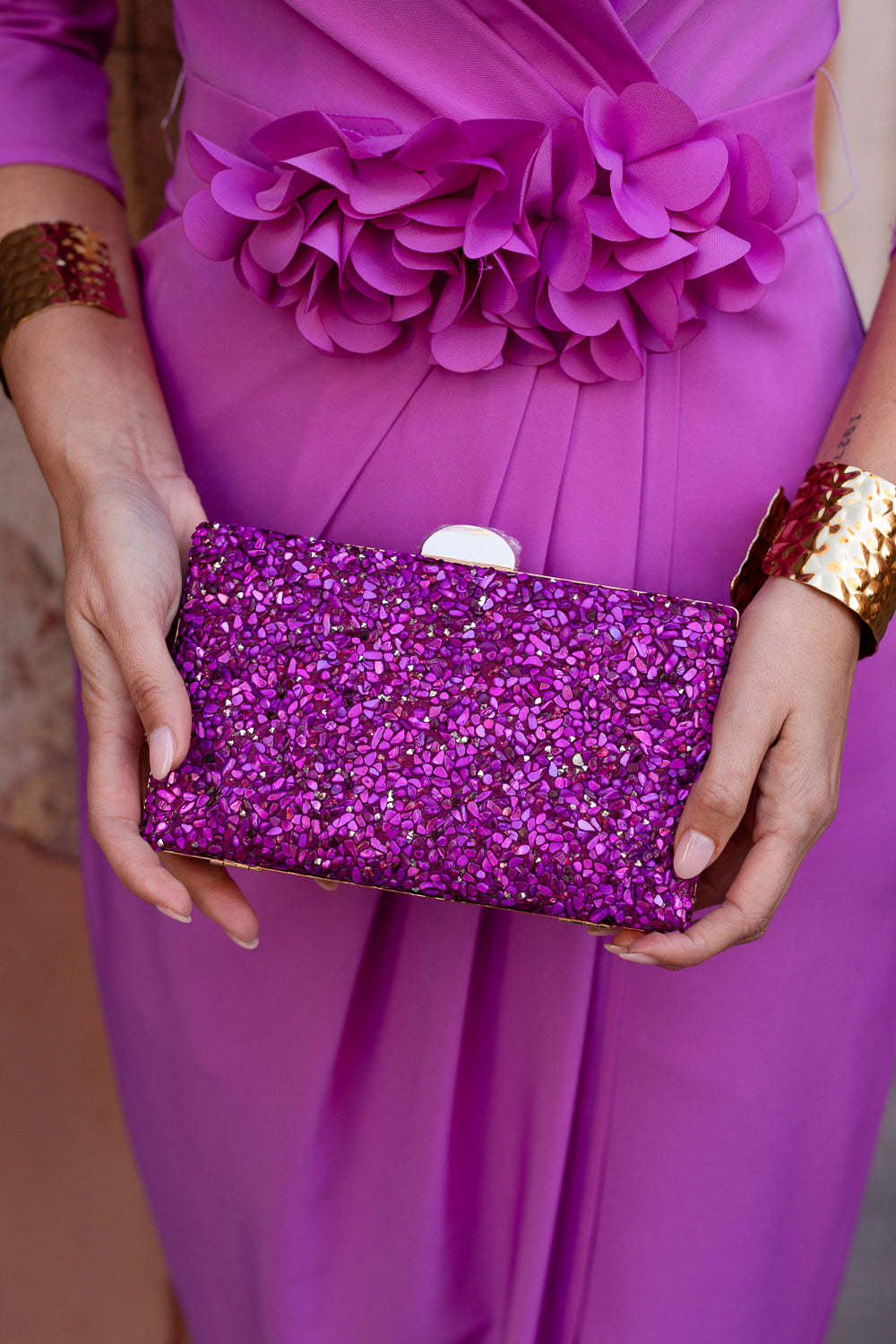 Petunia orchid midi dress