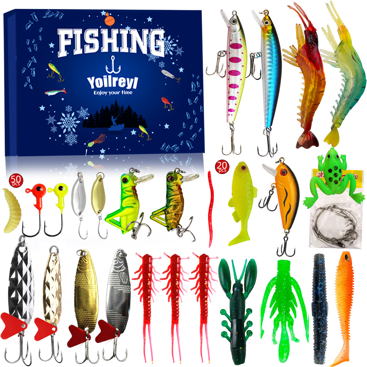 š£ Advent Calendar 2025 Fishing Lure - 24 Days Christmas Countdown Fish Tackle Set