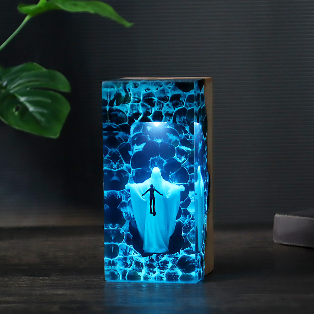 Genesis Ocean Wind Nightlight, Father Embracing Diver, Christmas Gift