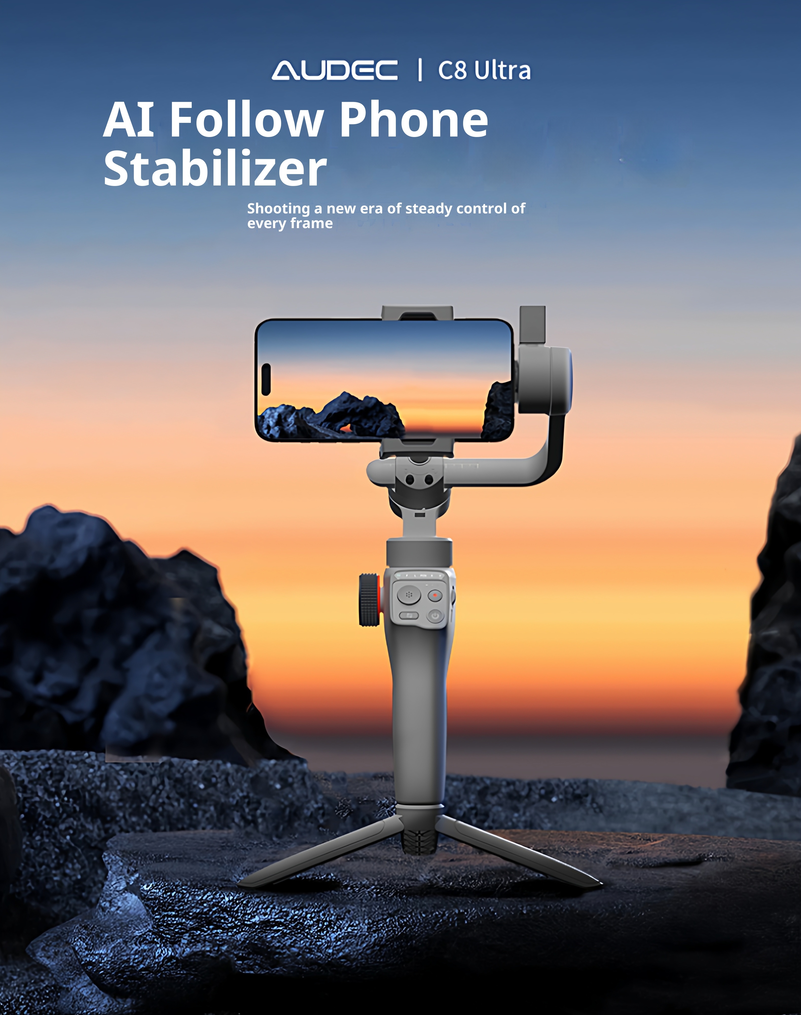 Mobile stabilizer, handheld 360 ° follow-up, rotating gimbal, AI follow-up gimbal