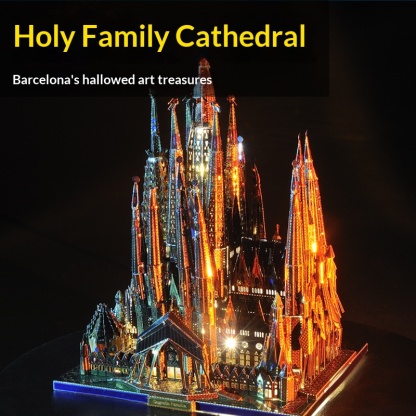 3D metal puzzle, Holy Family Cathedral, extremely difficult assembly model, adult gift
