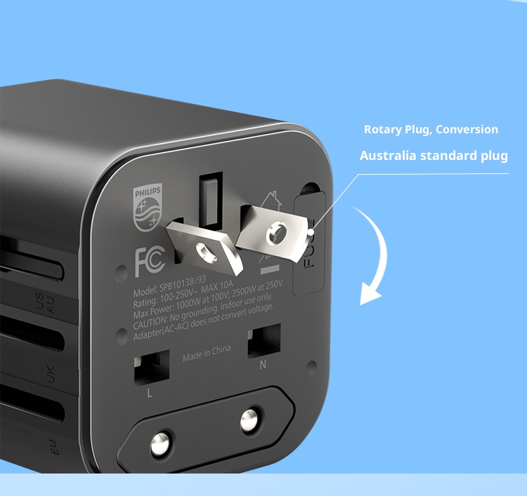 Philips Global Conversion Plug, British Standard European Standard American Australian Standard Converter