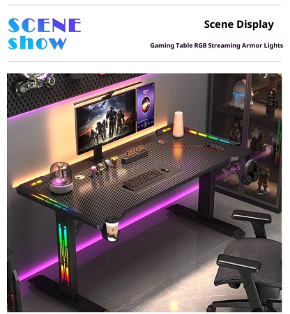 Computer room RGB ambient light, iridescent chasing LED voice controlled music rhythm light