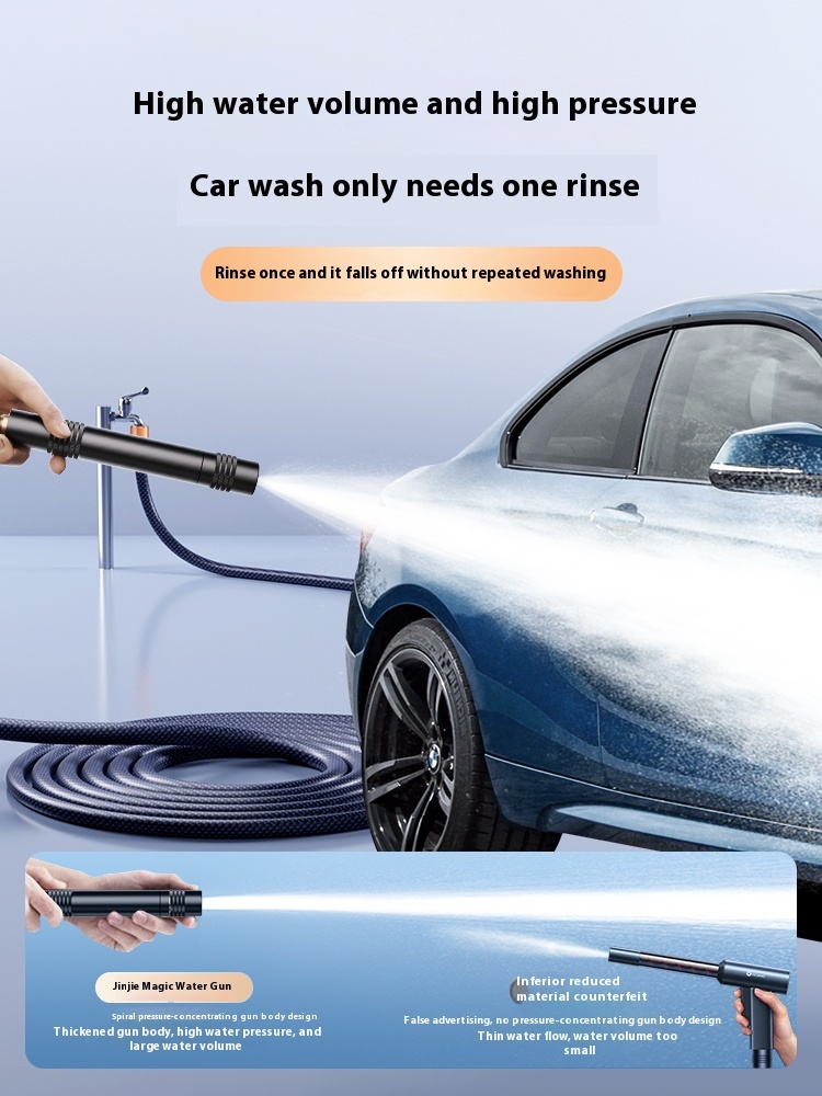 High pressure telescopic, pressurized hose, powerful floor, watering, car washing water gun