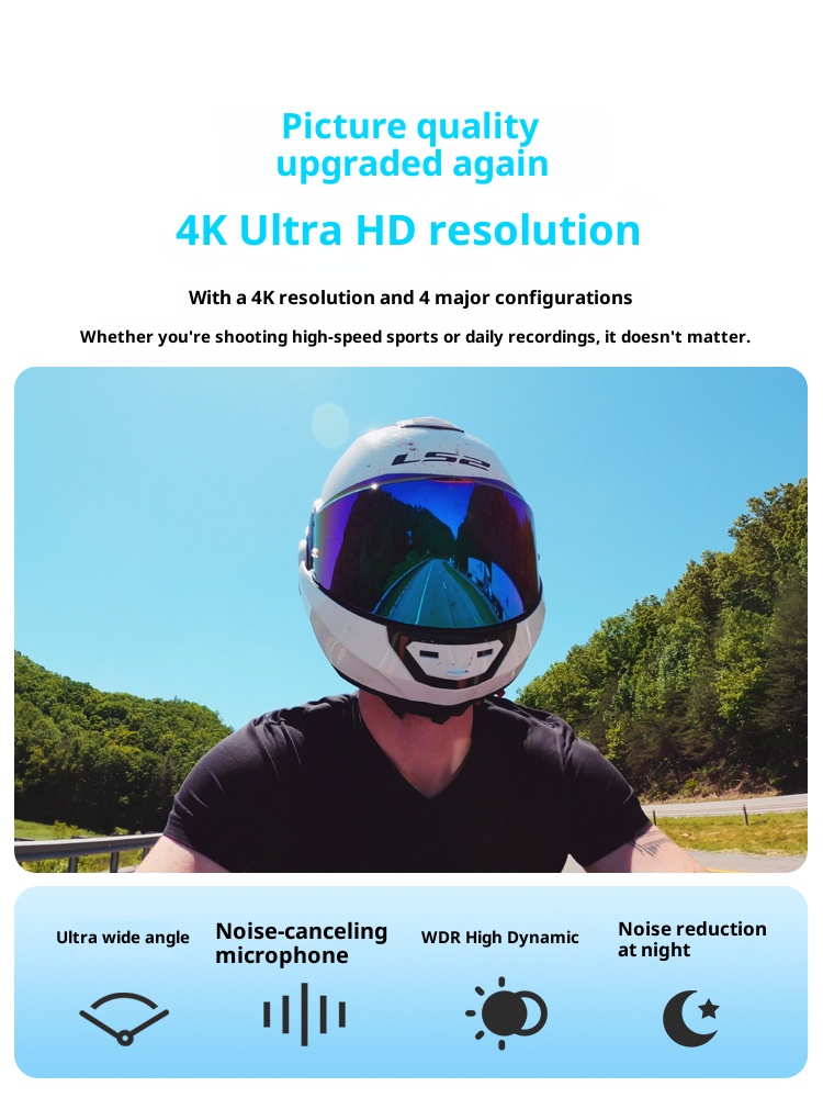 Thumb motion camera, motorcycle driving recorder, helmet riding 4K high-definition camera