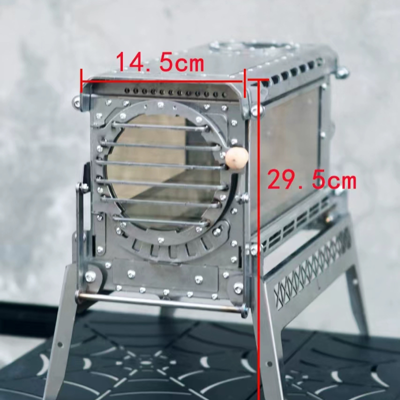 Stainless steel outdoor wood stove, barbecue, picnic, tent stove