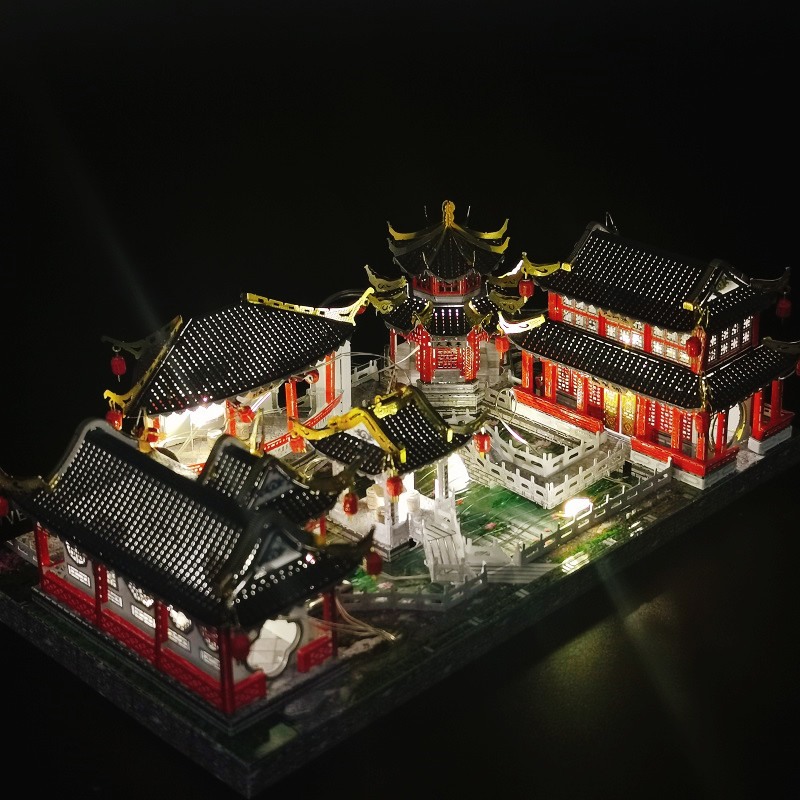 Chinese ancient architecture 3D metal puzzle, extremely difficult, adult gift
