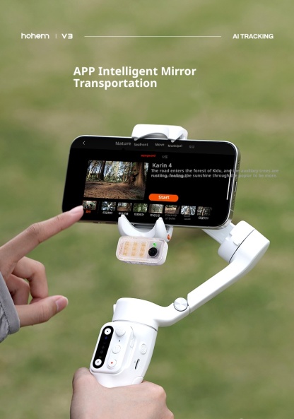 Mobile gimbal, three-axis anti shake stabilizer, handheld travel selfie vlog intelligent follow-up gimbal