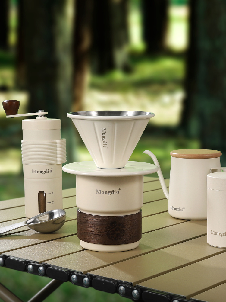 Hand made coffee pot set, outdoor camping coffee equipment, portable hand ground coffee machine, birthday gift