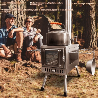 Outdoor camping multifunctional, foldable and portable, stainless steel firewood stove