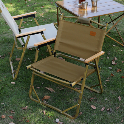 Outdoor aluminum alloy folding chair, camping backrest chair