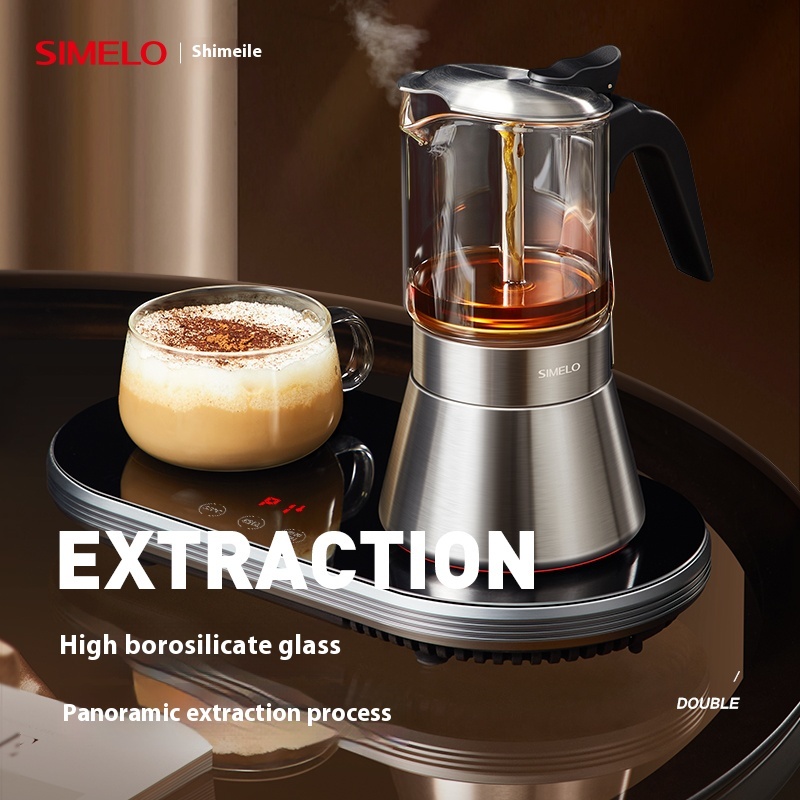 Double valve Mocha pot, coffee maker, electric grinder, coffee grinder set