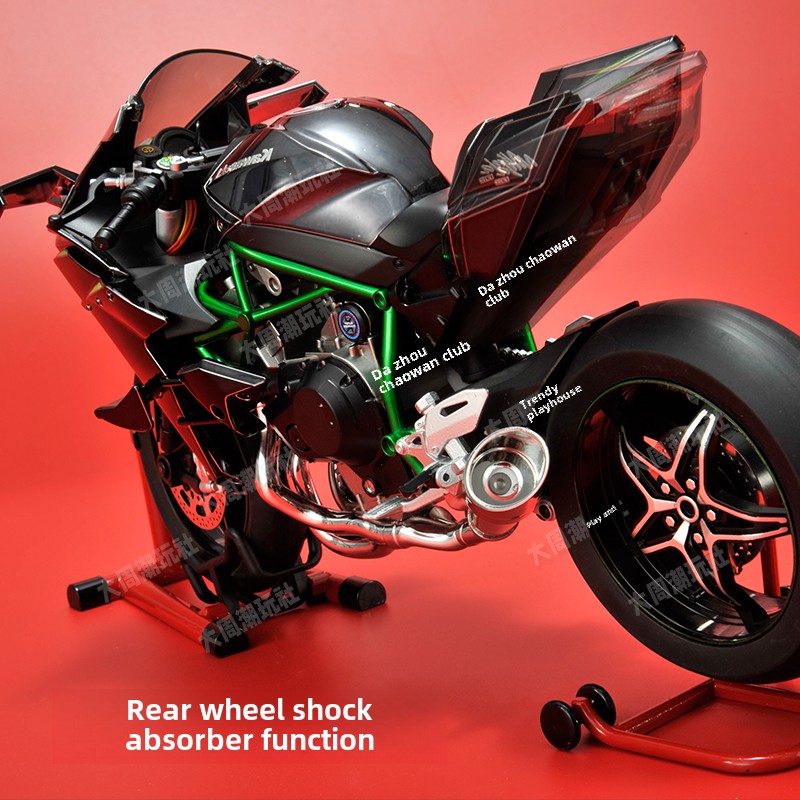 Kawasaki H2R Dynamic Motorcycle Alloy Model 1:6 Large Simulation Locomotive Ignite Start Model