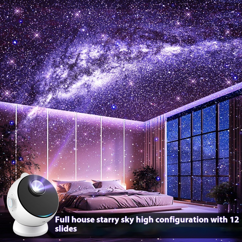 Equipped with sound system, starry sky projector, night light atmosphere lamp, birthday gift