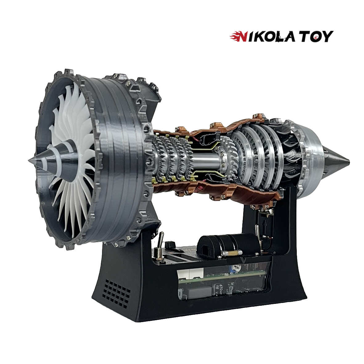 Aircraft turbofan engine model, violent brushless motor forward and backward thrust operation