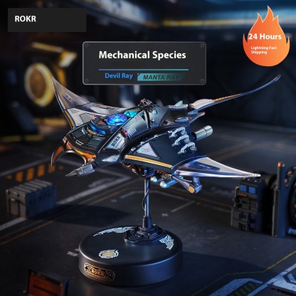 Mechanical species devil fish metal assembly model, birthday gift