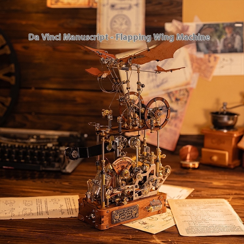 Mechanical Party, Da Vinci's first generation flapping wing aircraft, metal assembled models, birthday gifts