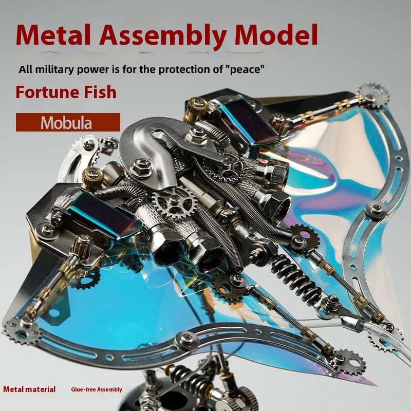 Alloy manta ray metal mechanical assembly model