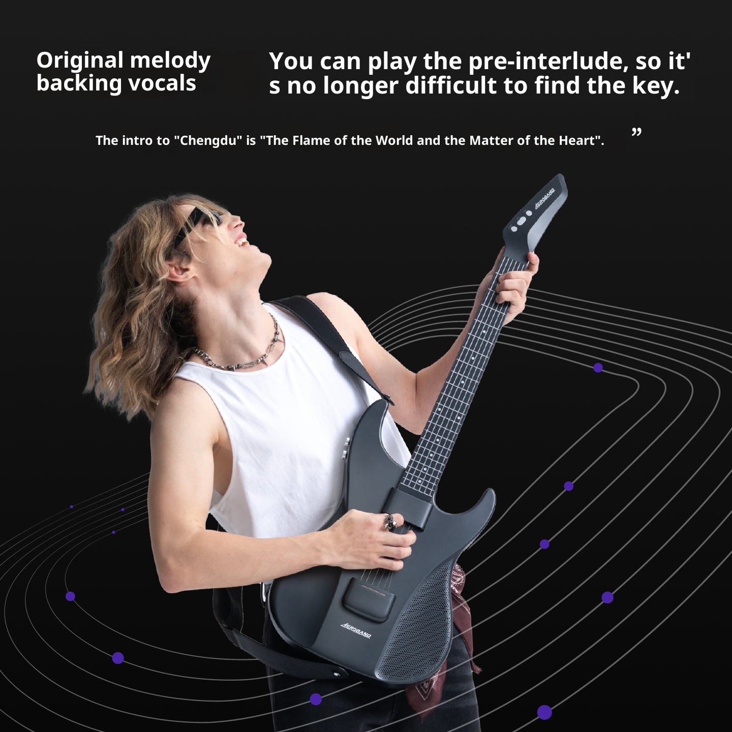 Air band, string less guitar, intelligent singing and playing companion learning bass