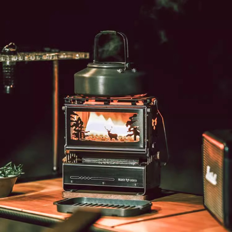 Retro lamp oil stove mini desktop viewing stove, portable camping barbecue stove