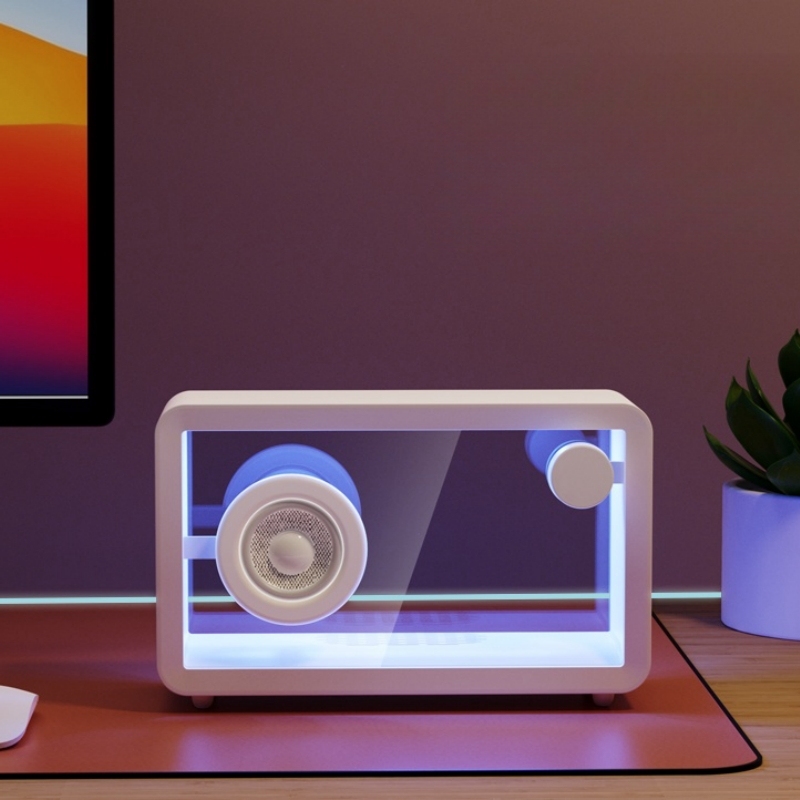 High end wireless transparent Bluetooth speaker, desktop subwoofer desktop ornament gift
