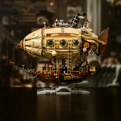 Steampunk style airship, pieced together ornament model