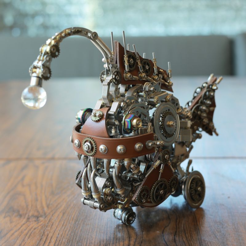 Lantern fish 3D puzzle model, adult version mechanical metal, birthday gift
