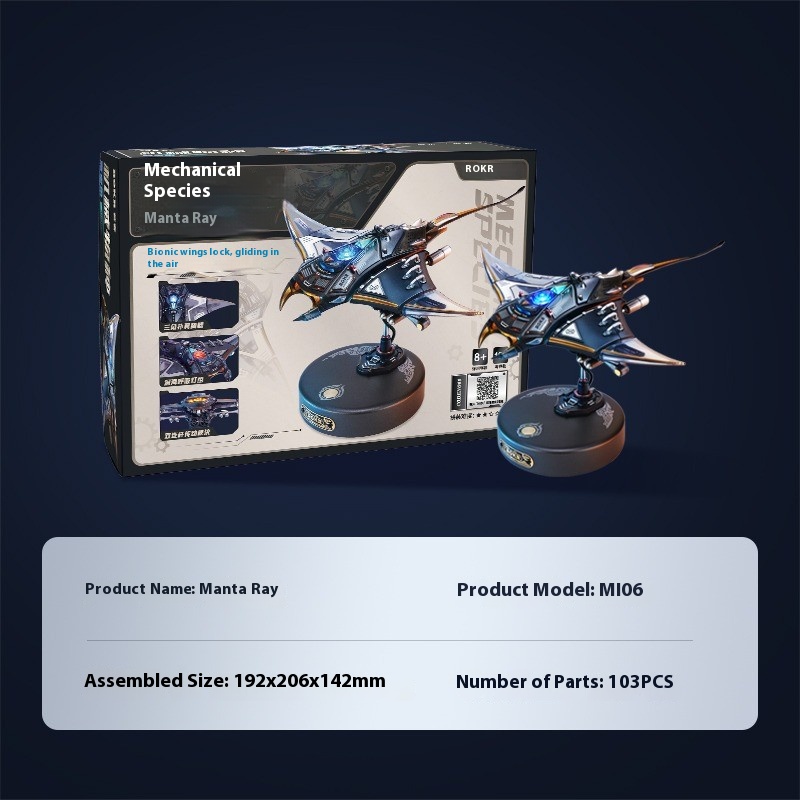 Mechanical species devil fish metal assembly model, birthday gift