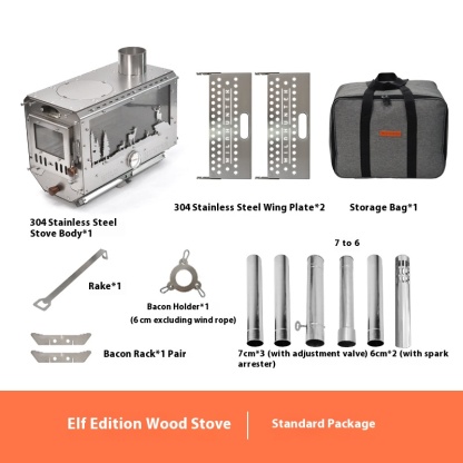 Wilderness Hunter Outdoor Camping Firewood Stove, Tent Stove, 304 Stainless Steel Folding Oven