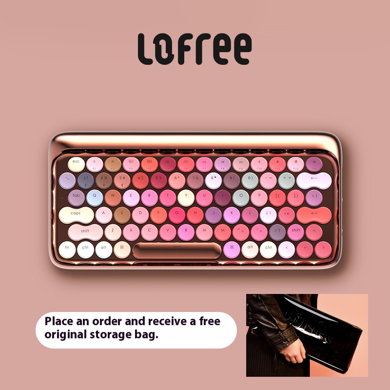 Lipstick Rose Gold liquid foundation Smiley Face Wireless Bluetooth Mechanical Keyboard