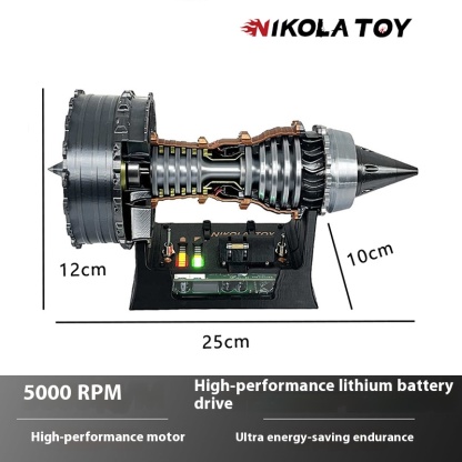 Aircraft turbofan engine model, violent brushless motor forward and backward thrust operation