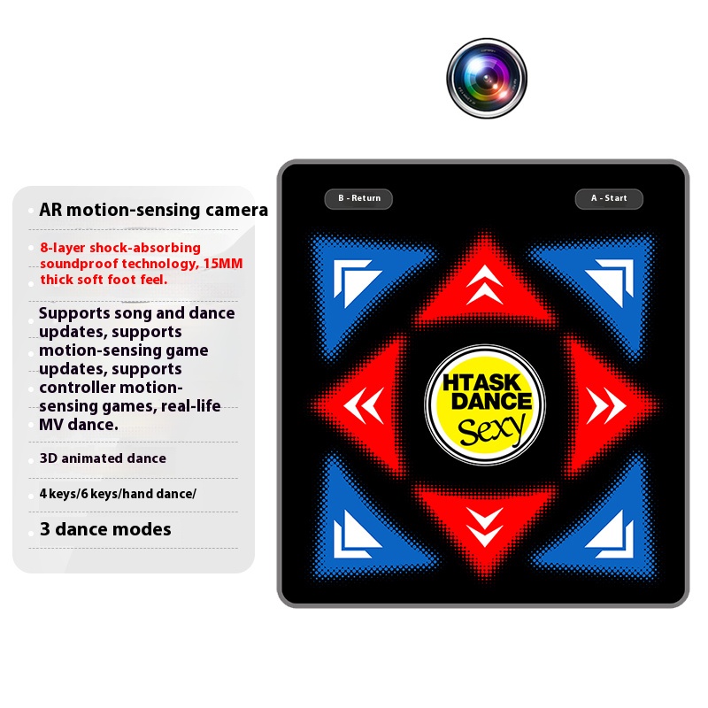 Home Dance Machine, Sports Fitness Wireless Dance Carpet, Computer TV AI Motion Capture, Projector