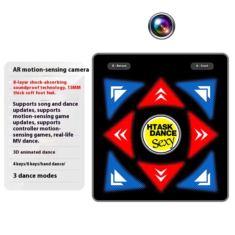 Home Dance Machine, Sports Fitness Wireless Dance Carpet, Computer TV AI Motion Capture, Projector