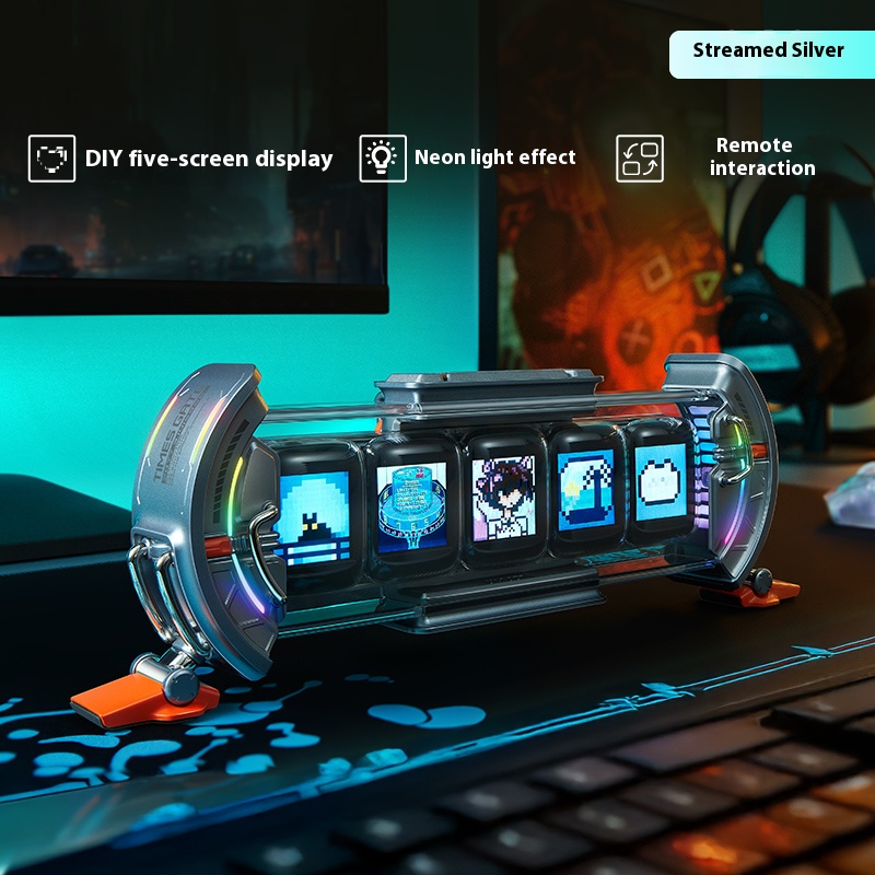 Time Gate arbitrary screen, creative decoration DIY glow tube clock, birthday gift