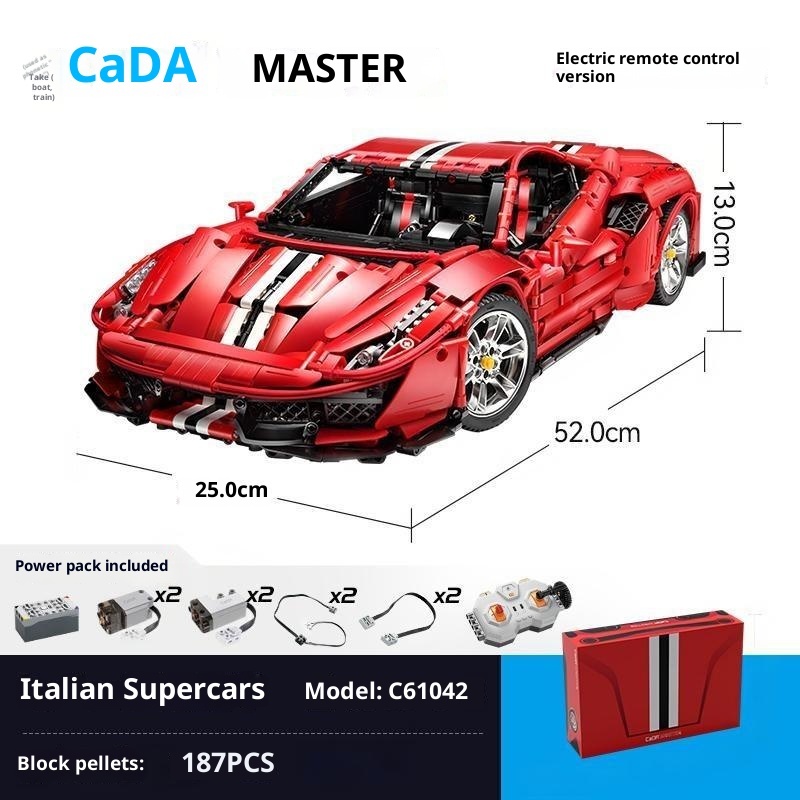 Assembled sports car, 1-8 remote-controlled race car, model building block gift